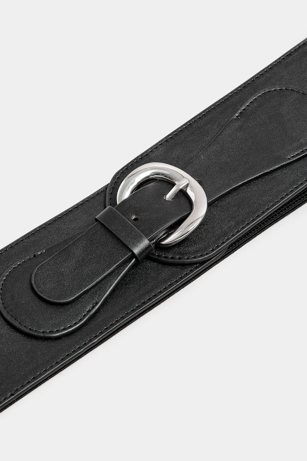  Black Wide Stretch Buckle Belt