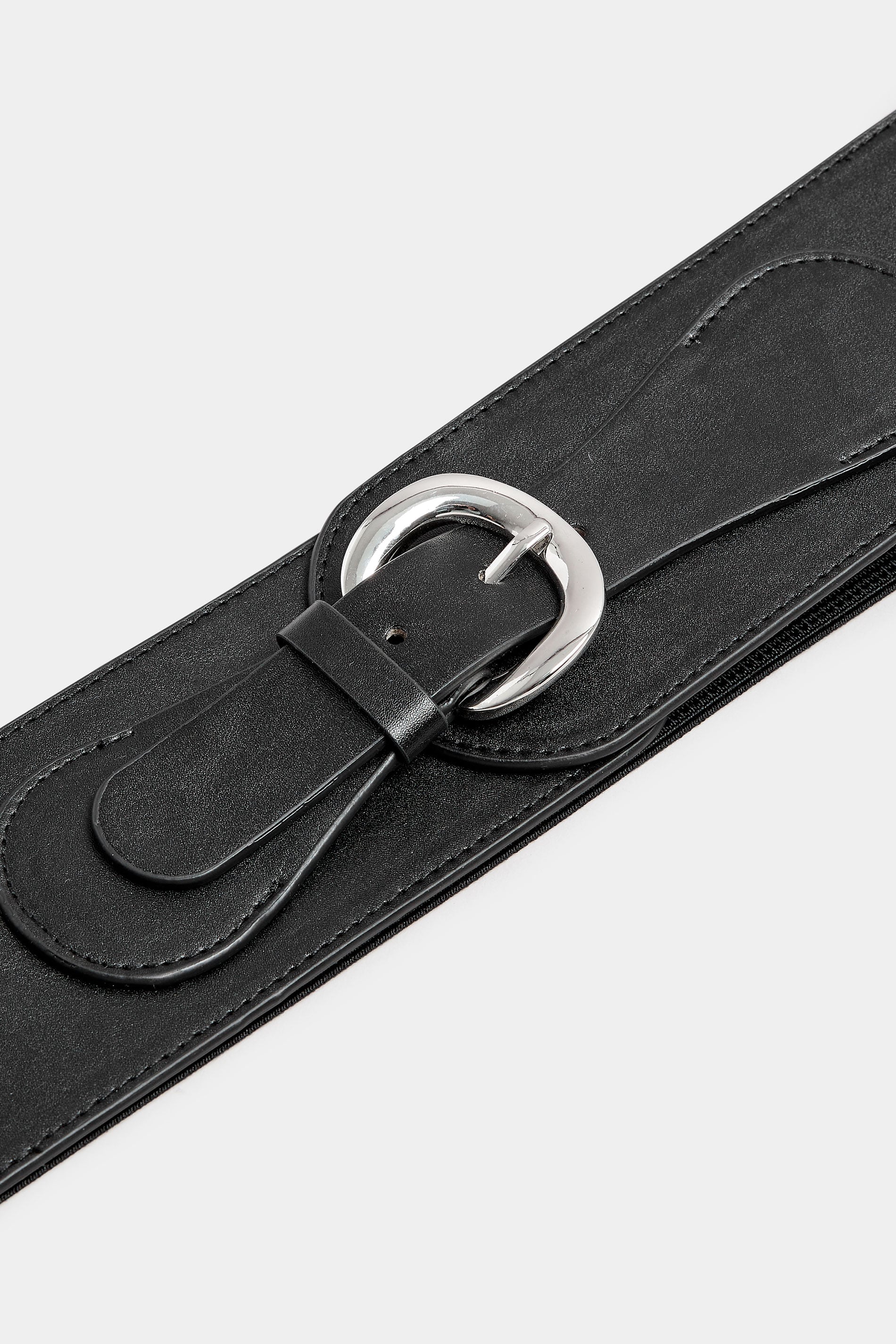  Black Wide Stretch Buckle Belt