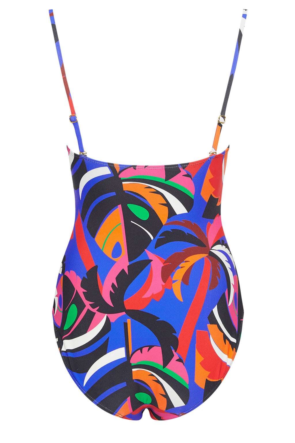  STAR Blue Abstract Print Tummy Control Swimsuit
