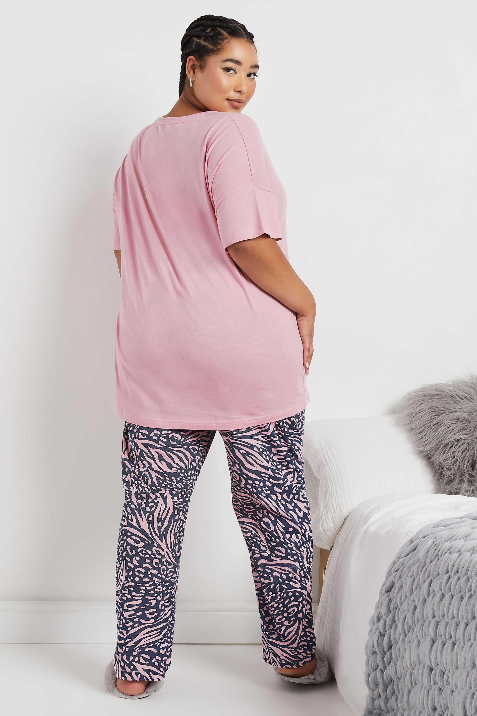  YOURS - Ensemble De Pyjama Rose 'Believe' Léopard Manches Courtes