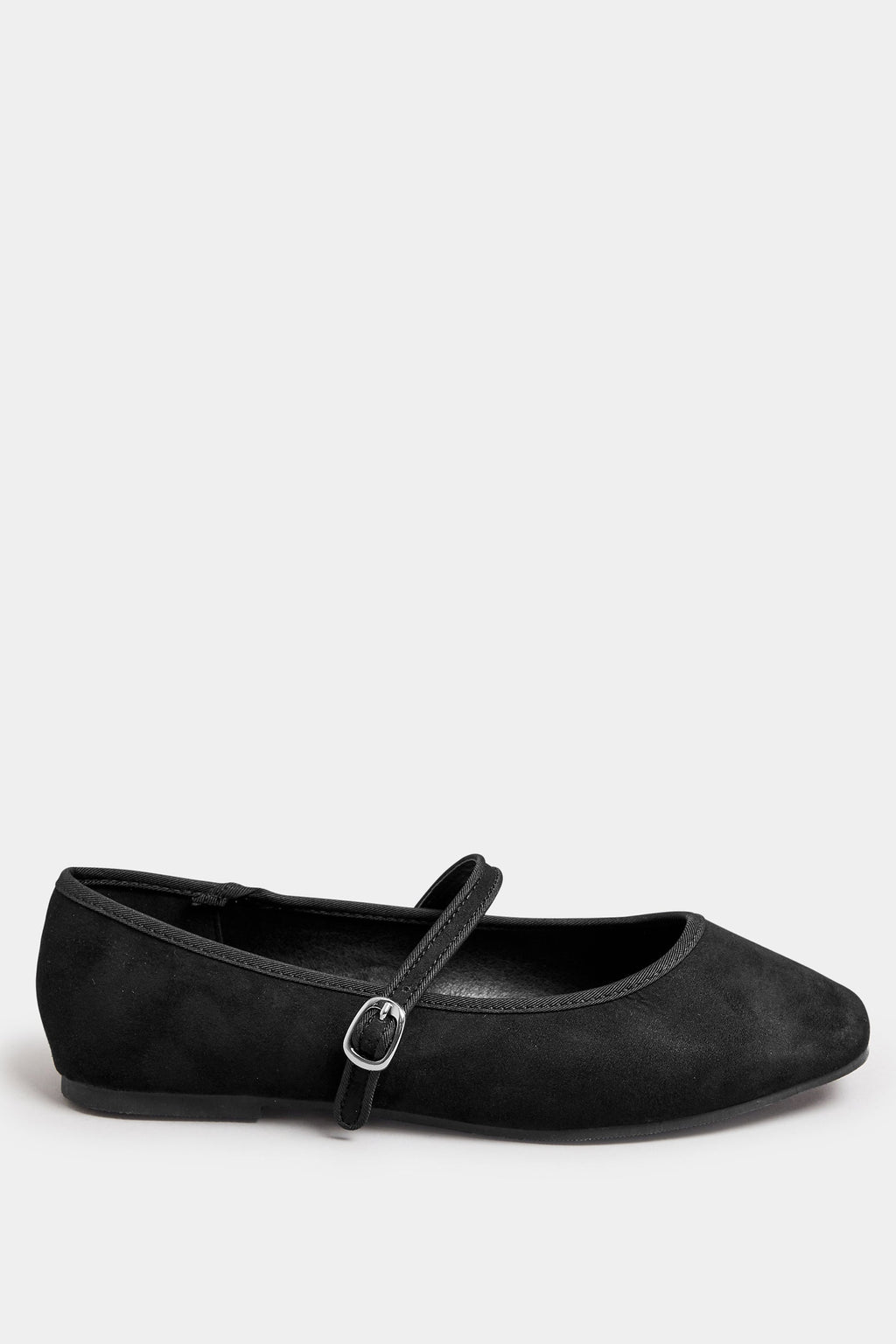  Ballerines Noires Effet Daim Carrées Avant Pieds Extra Larges EEE