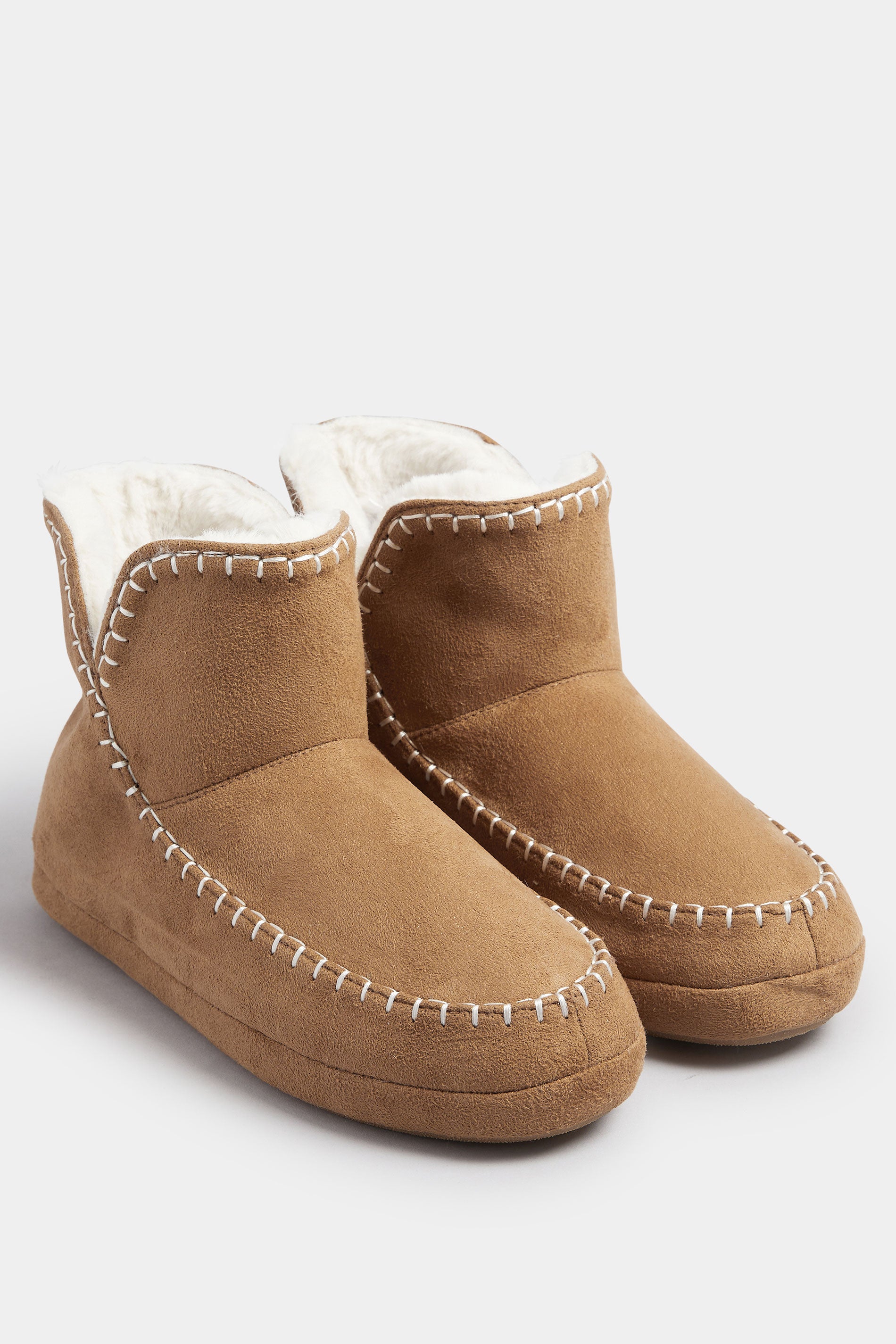  Chaussons Bottes à Point De Surjet Marron Clair