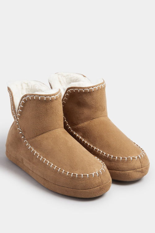  Chaussons Bottes à Point De Surjet Marron Clair