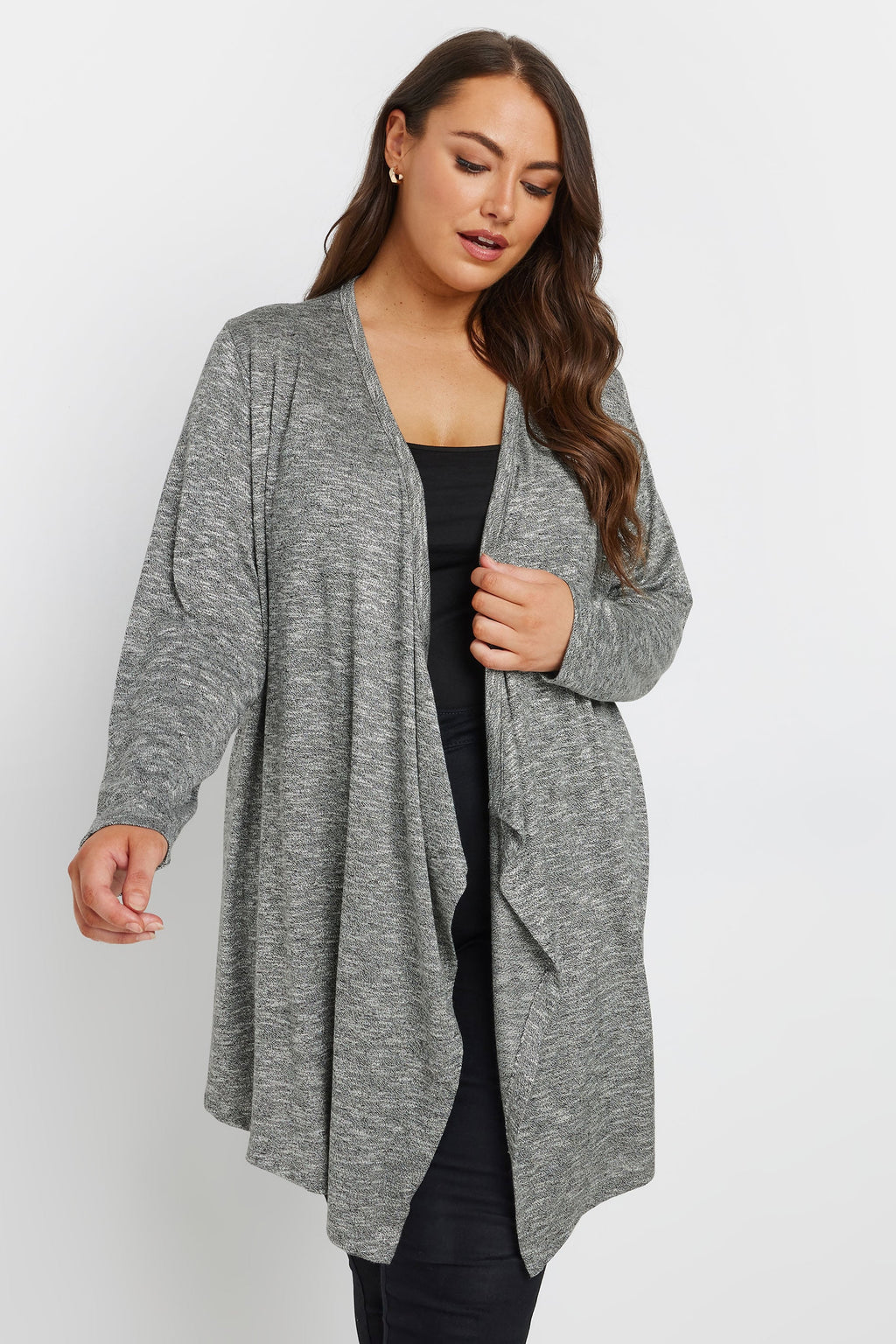  YOURS - Cardigan Midaxi Gris Design Cascade
