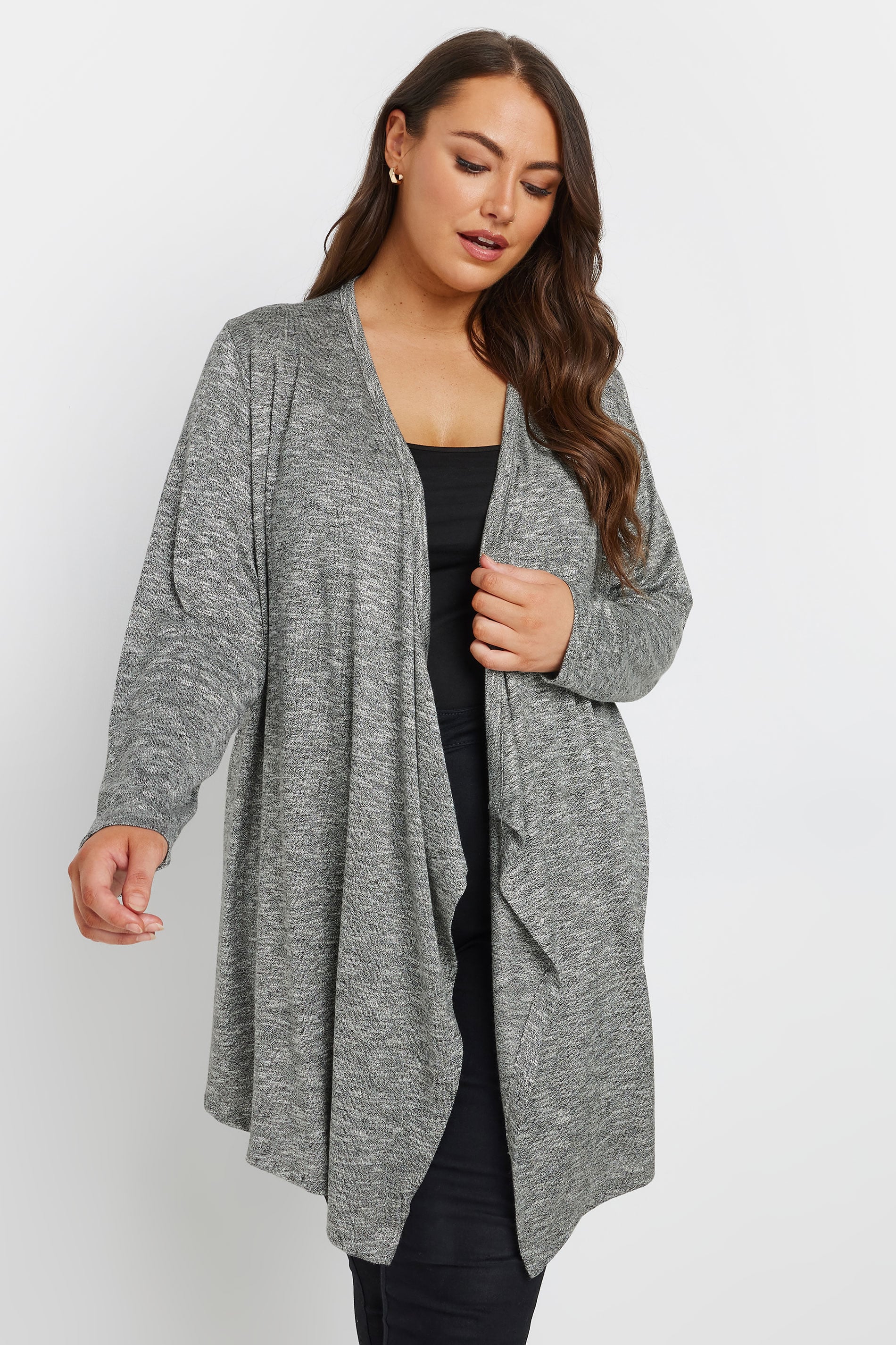  YOURS - Cardigan Midaxi Gris Design Cascade