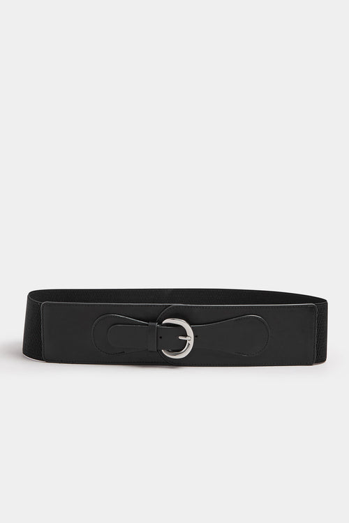  Black Wide Stretch Buckle Belt