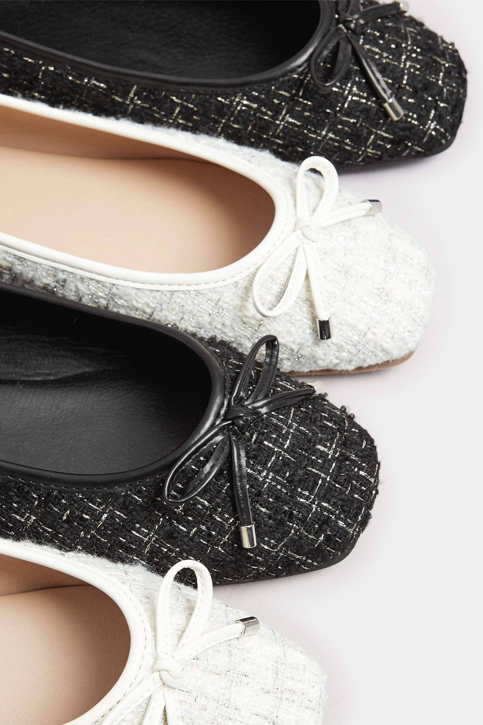  Ballerines Noires Texturées Pieds Extra Larges EEE