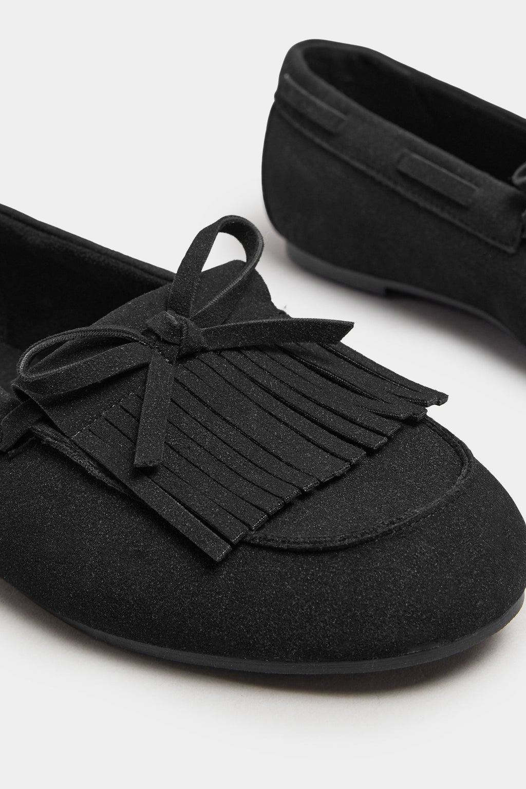  Mocassins à Franges En Simili-daim Noir, Coupe Extra Large EEE