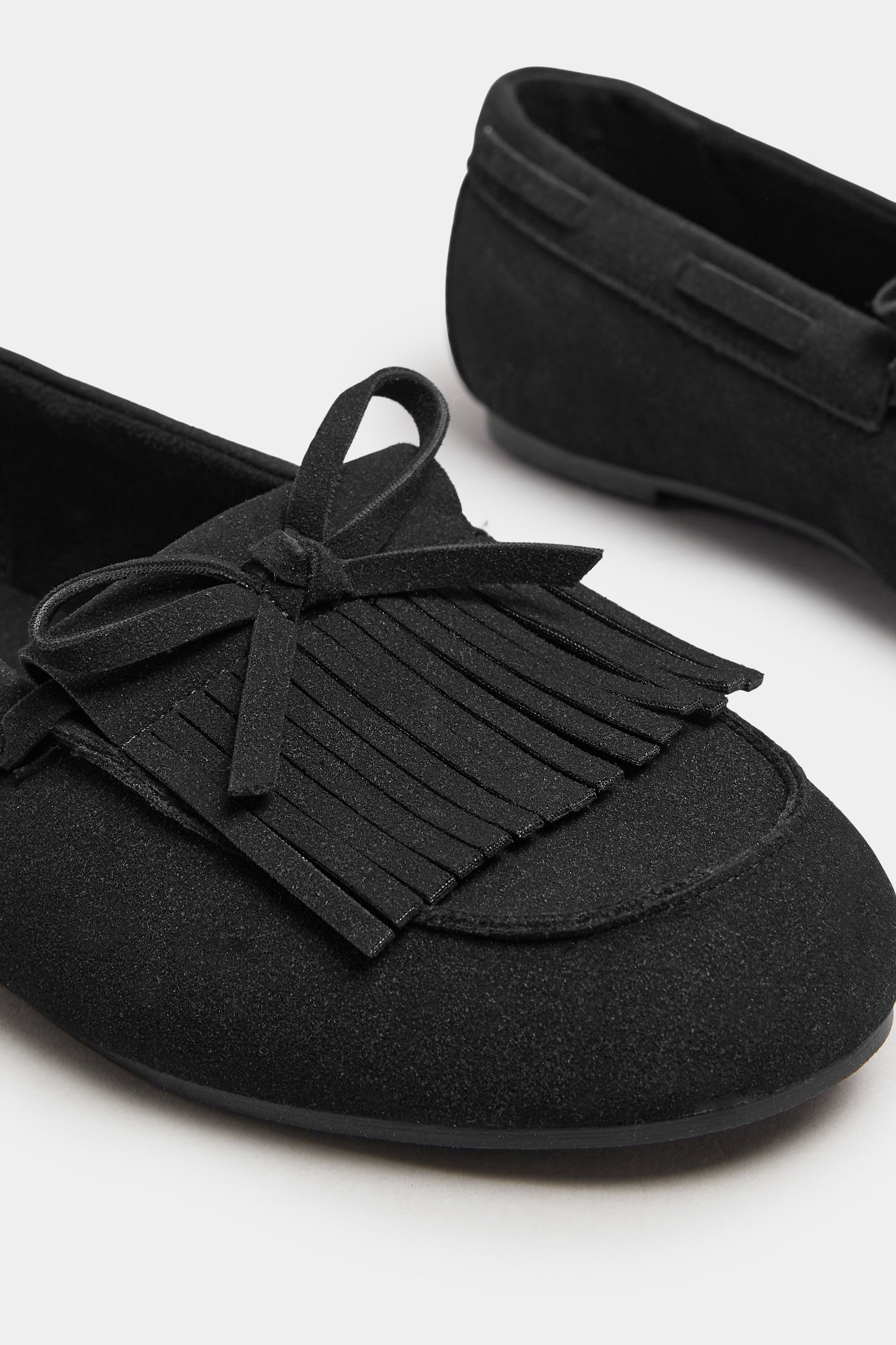  Mocassins à Franges En Simili-daim Noir, Coupe Extra Large EEE