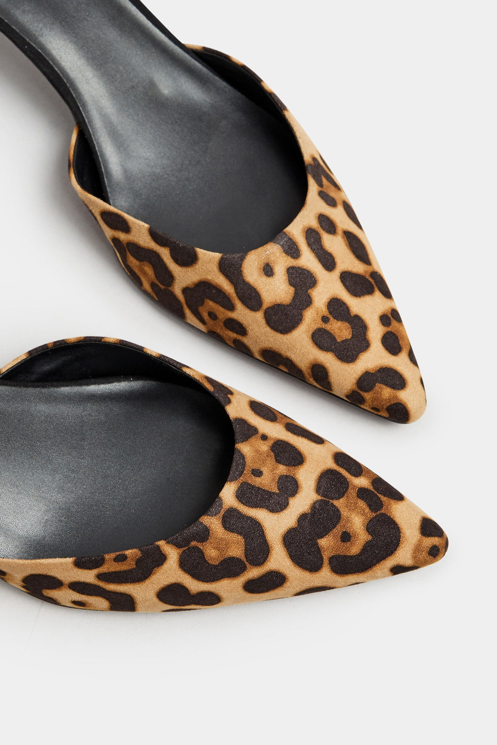  LTS Brown Leopard Print Ankle Strap Kitten Heels In Standard Fit