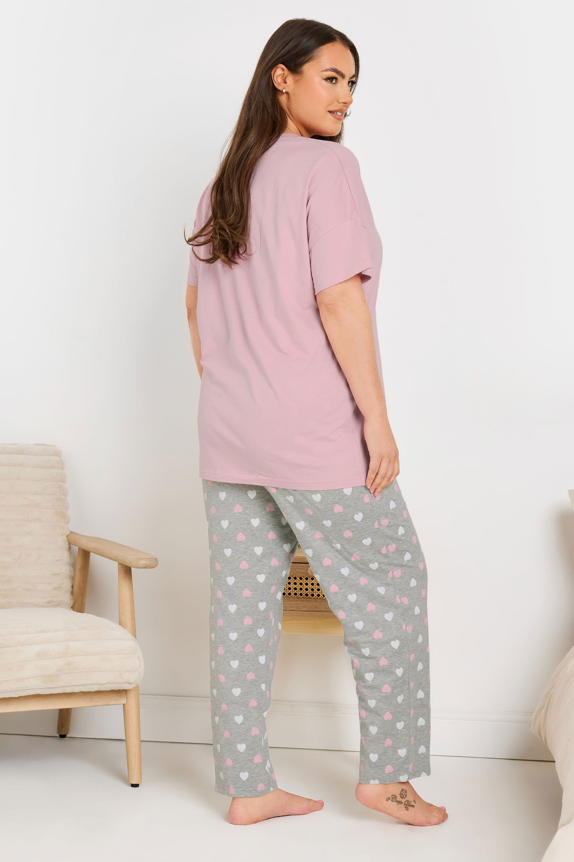  YOURS - Ensemble De Pyjama Rose & Gris 'Good Night Sweetie'