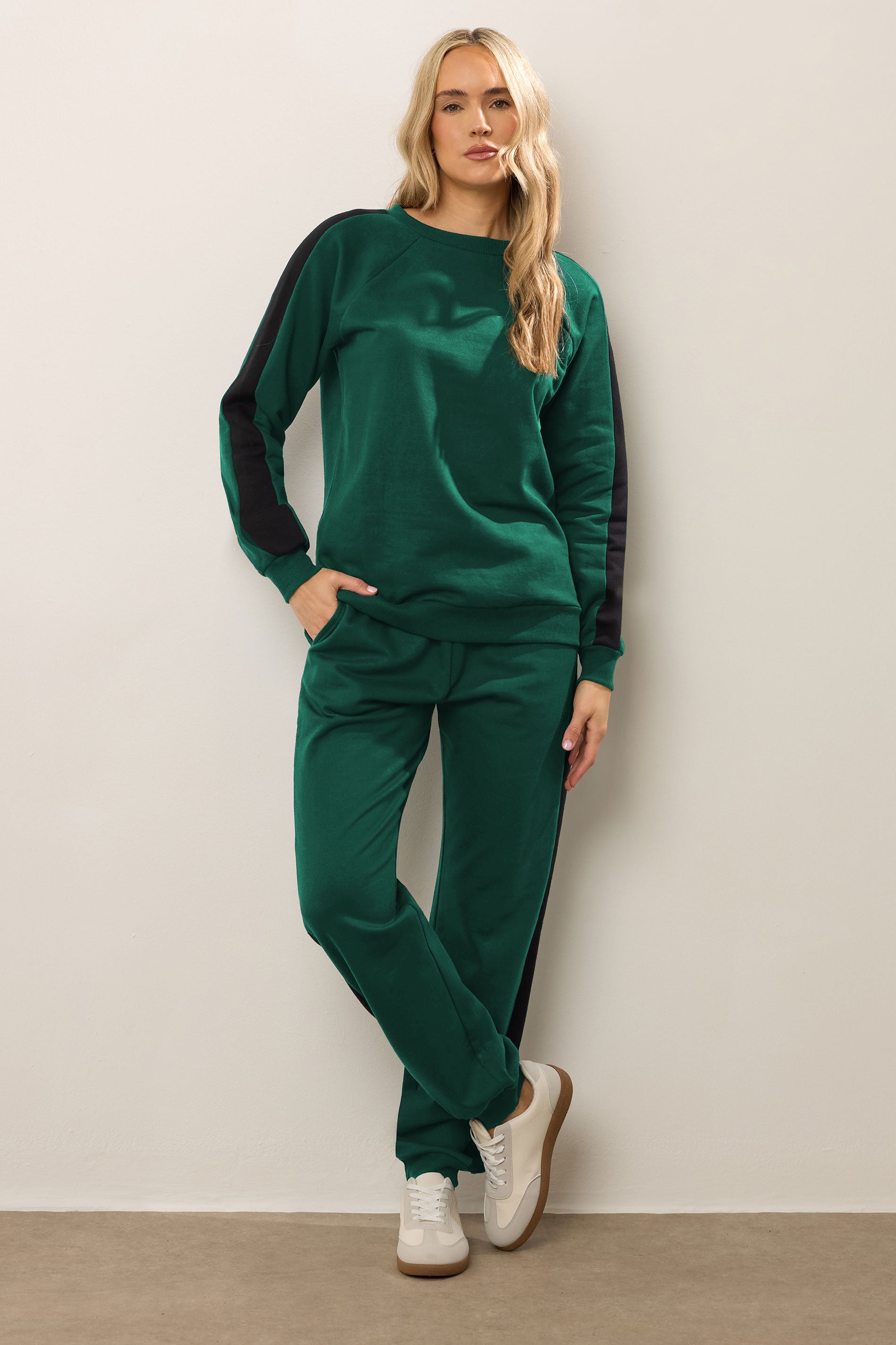  LTS Tall Green Colour Block Sweatshirt