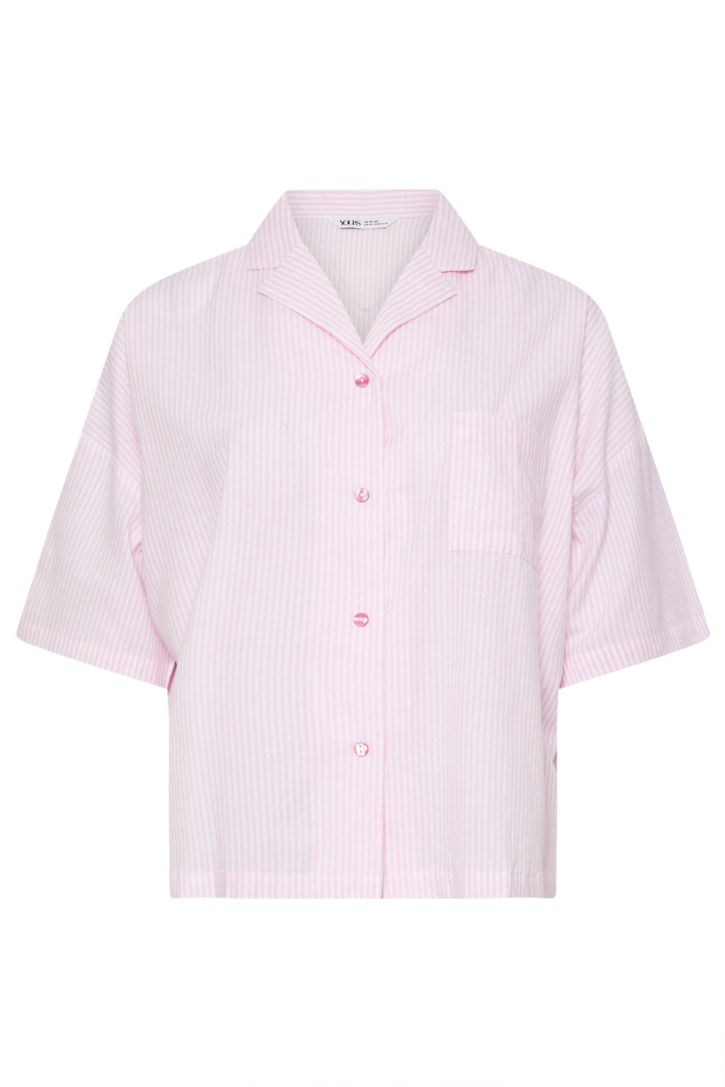  YOURS - Chemisier Pyjama Rose Pastel Design Rayures