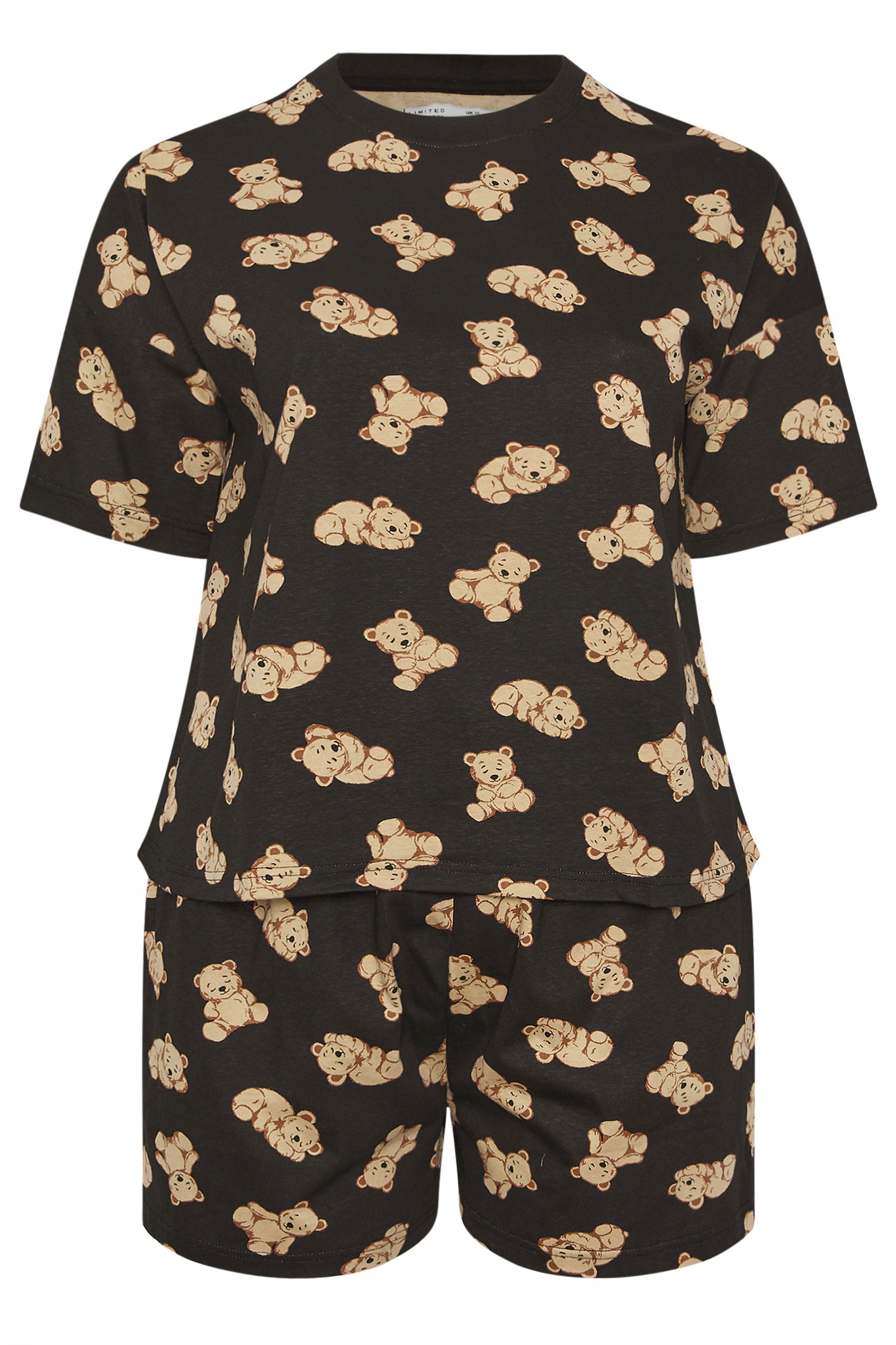  LIMITED COLLECTION Curve Ensemble Pyjama Court Imprimé Teddy Noir