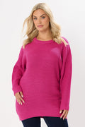 YOURS - Pull En Maille Essentiel Rose Vif