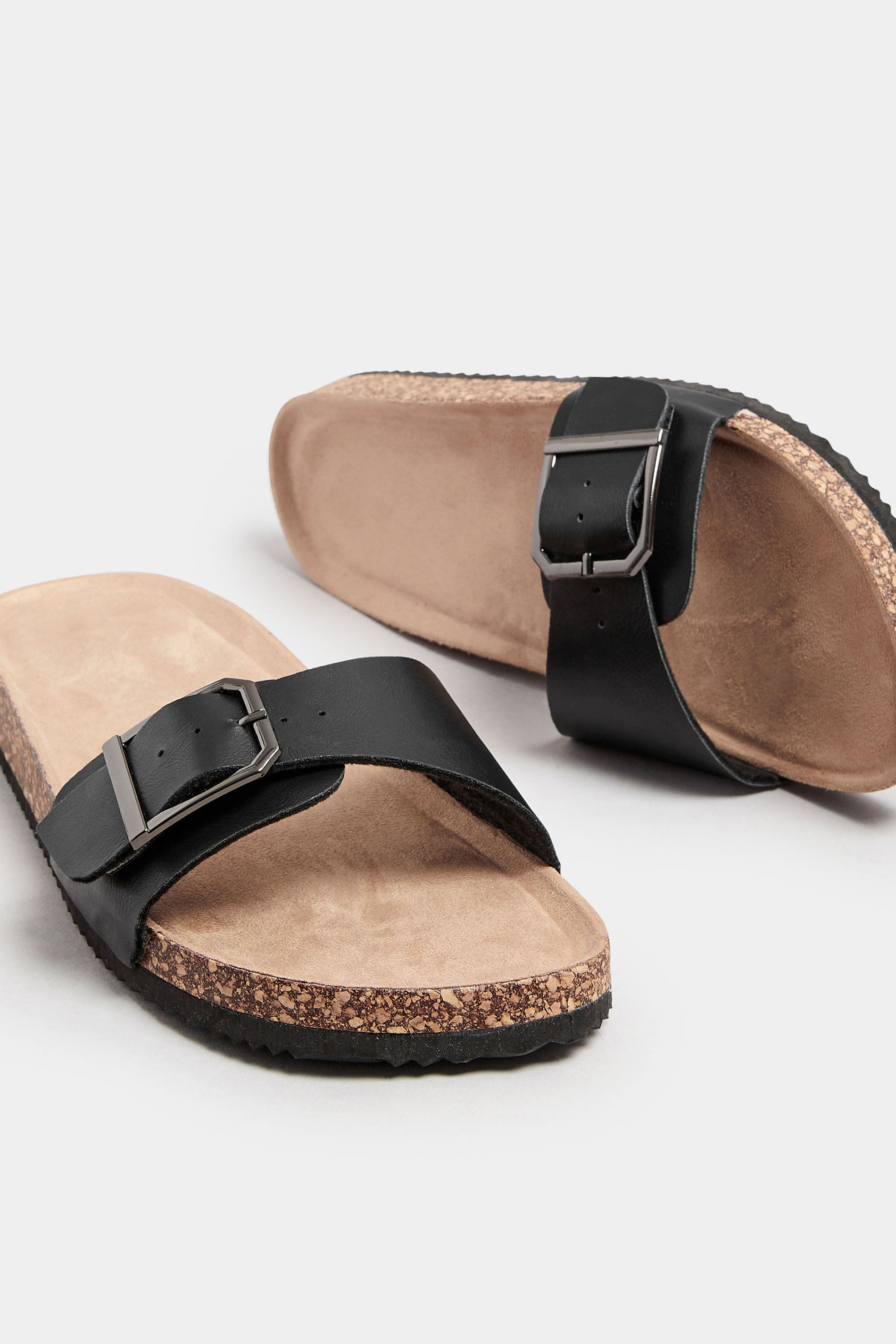  Sandales Noires à Boucles Pieds Extra Larges EEE