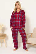  YOURS Curve Ensemble De Pyjama Doux Au Toucher à Carreaux Rouges