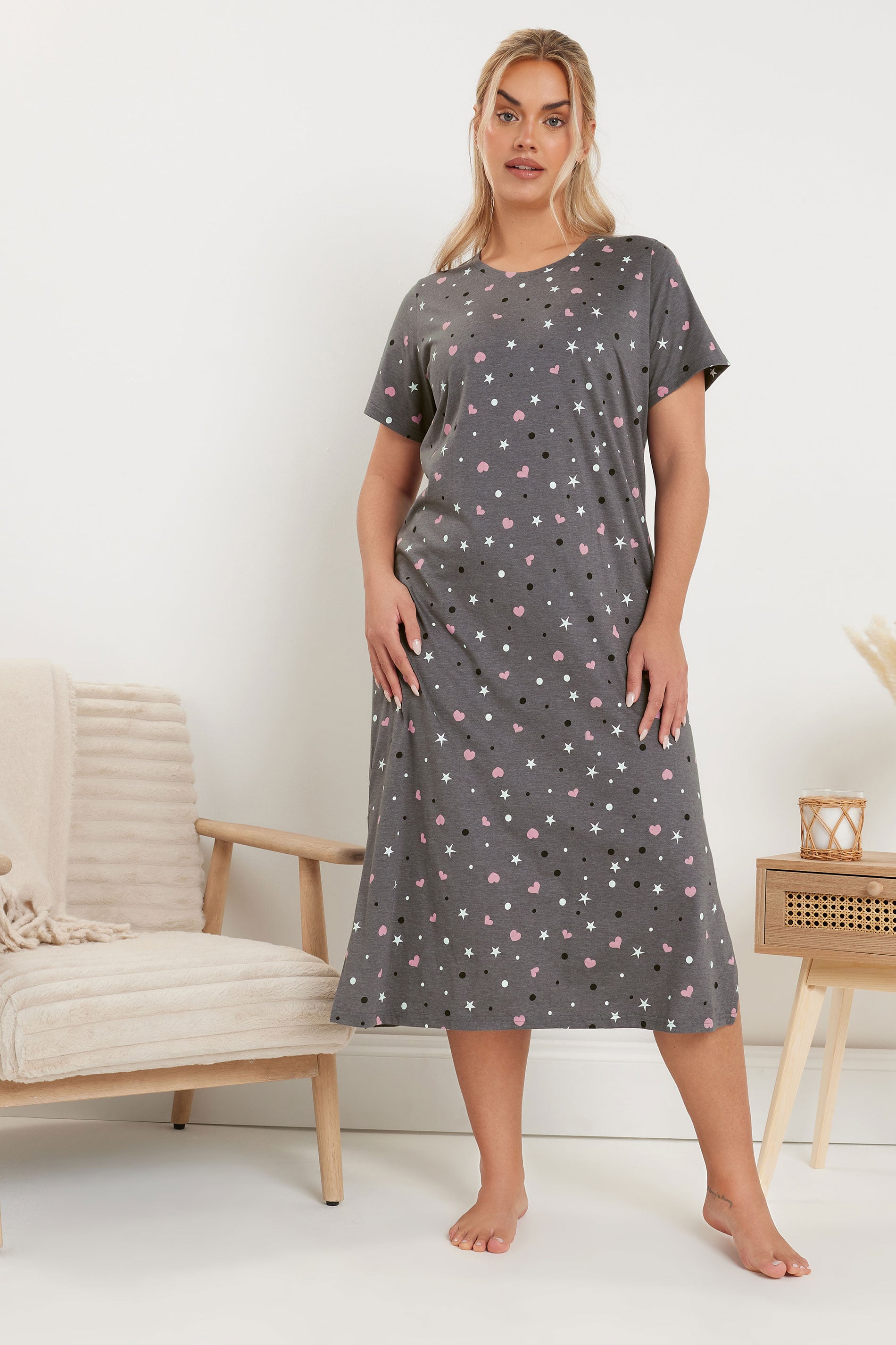  YOURS - Lot De 2 Chemises De Nuit Verte & Grise 'Let's Avocuddle'