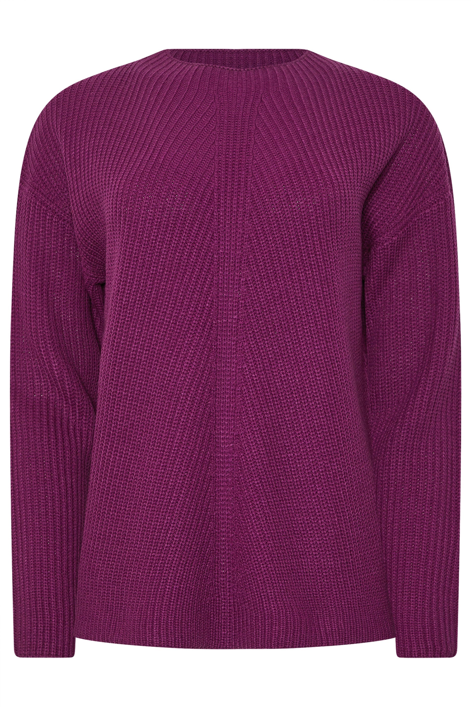  M&Co Berry Purple Funnel Neck Knitted Jumper