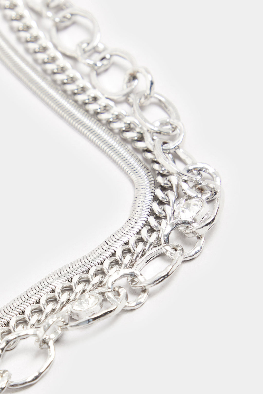  Collier Double Couche En Forme De Larme Argenté