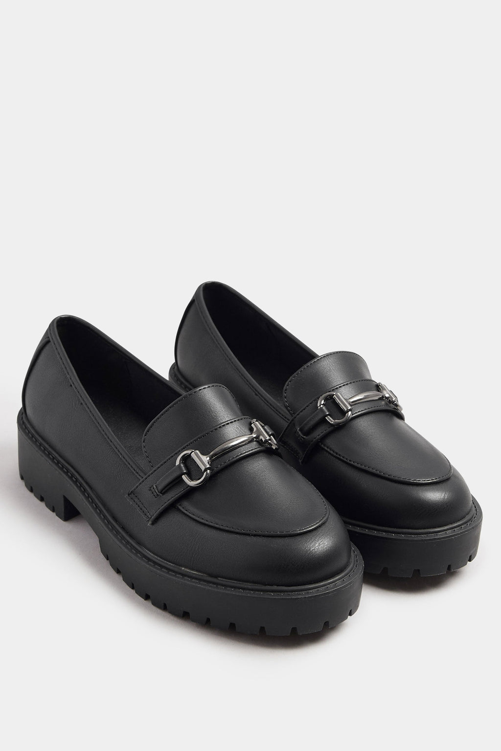  YOURS Curve Mocassins à Détails Métalliques Noirs, Coupes Wide E Et Extra Wide EEE