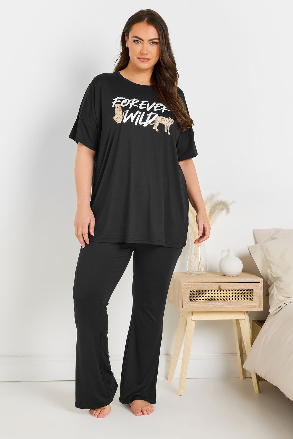  YOURS - Bas De Pyjama Noir Ample En Jersey