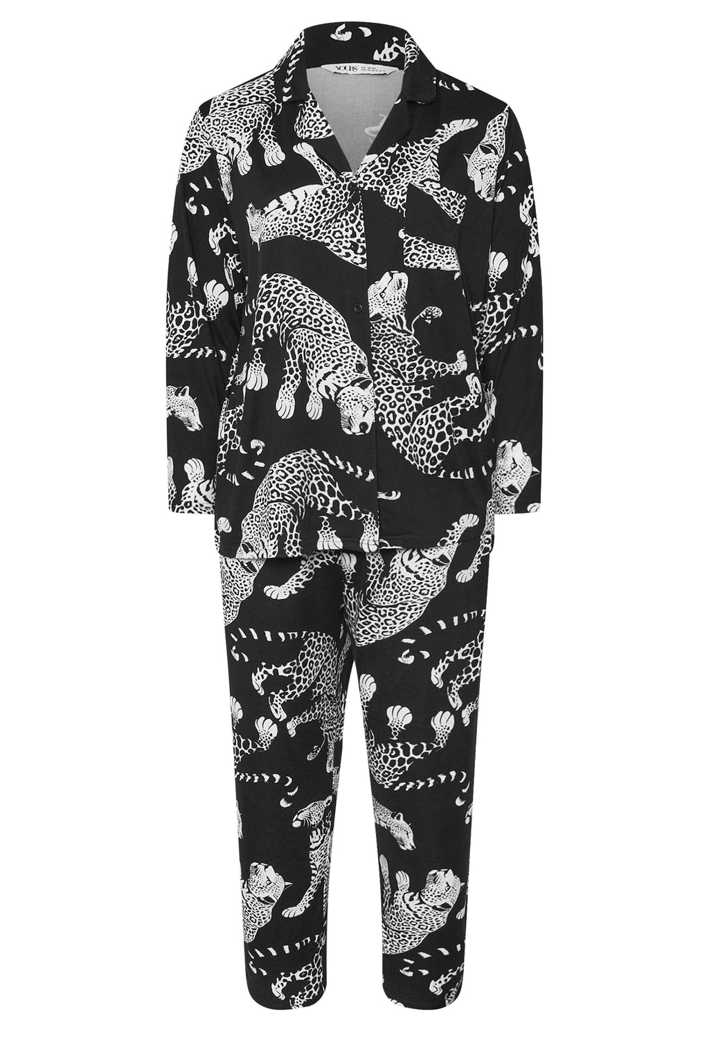  YOURS Curve Ensemble De Pyjama Doux Au Toucher Motif Léopard Noir