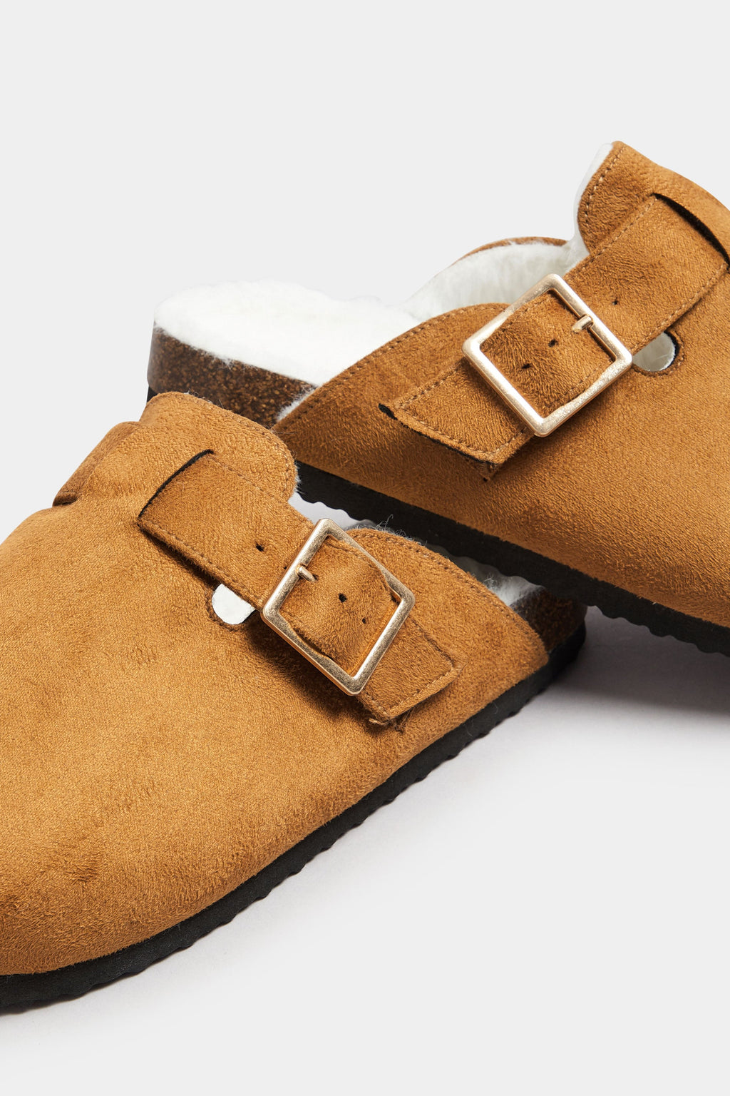  Sabots Marrons Fausse Fourrure Pieds Extra Larges EEE