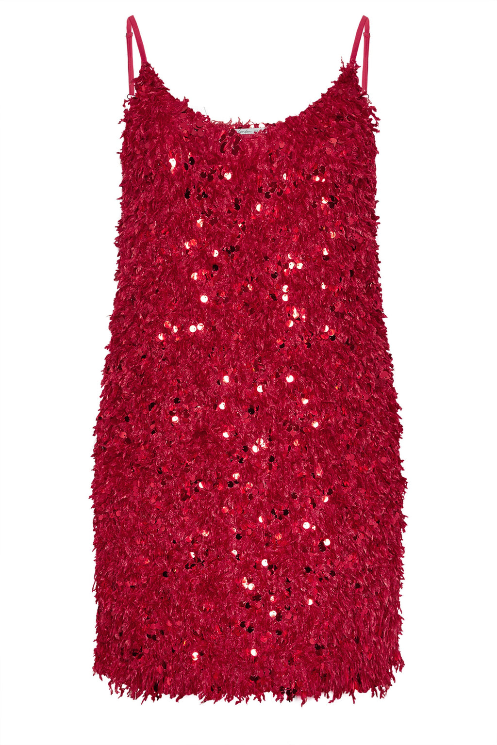 YOURS LONDON Curve Robe Nuisette Rouge Texturée à Sequins