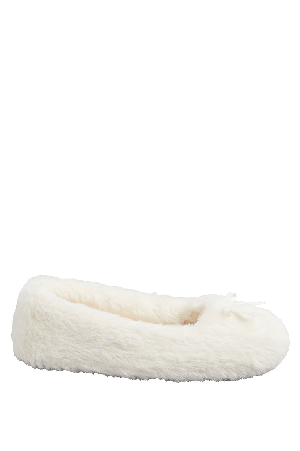  Chaussons De Ballet En Peluche Crème Avec Nœud Sur Le Devant