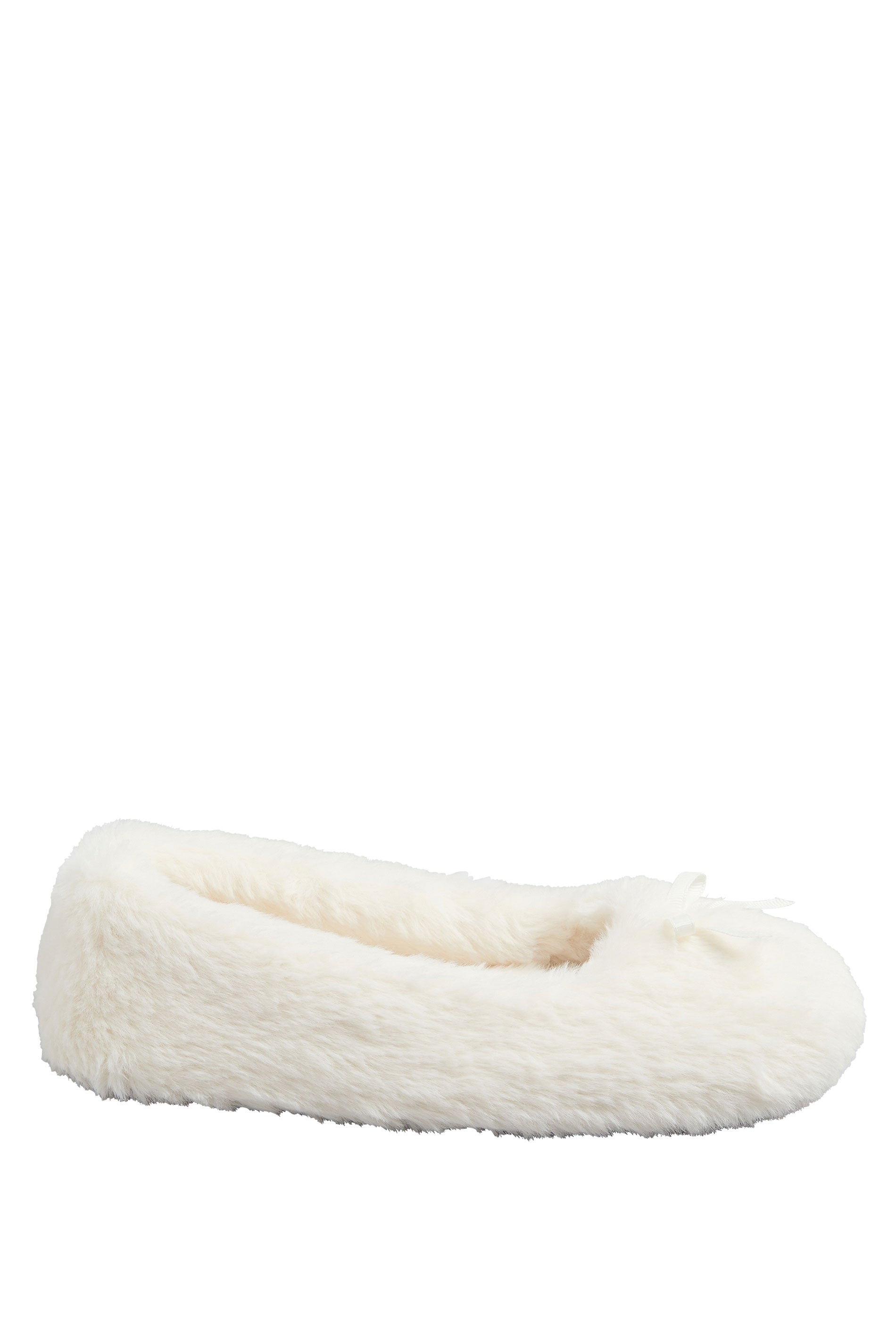  Chaussons De Ballet En Peluche Crème Avec Nœud Sur Le Devant