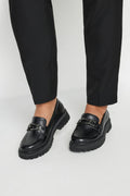  Mocassins Noirs Chunky Pieds Larges E