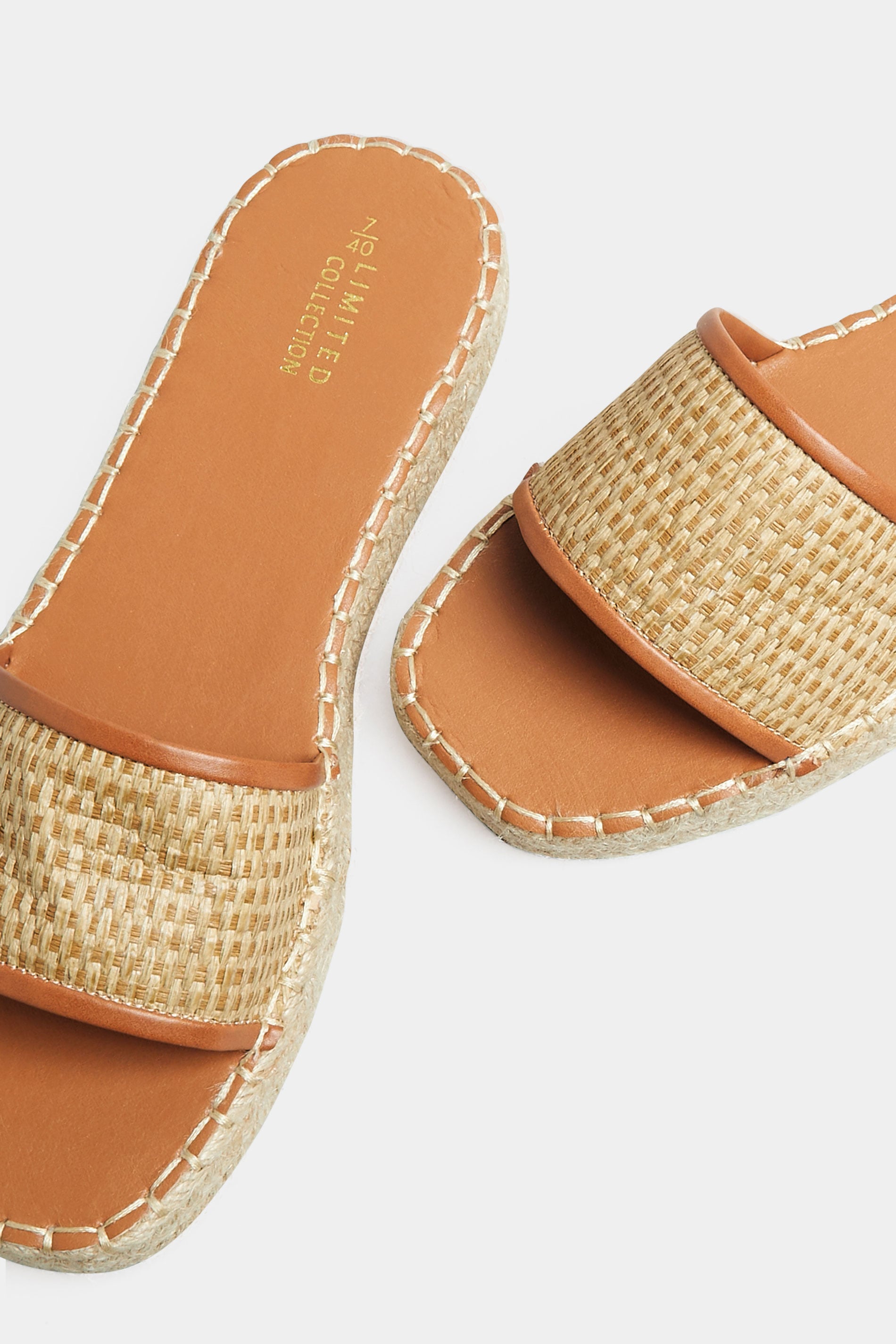  Espadrilles-Mules Marrons Pieds Large E