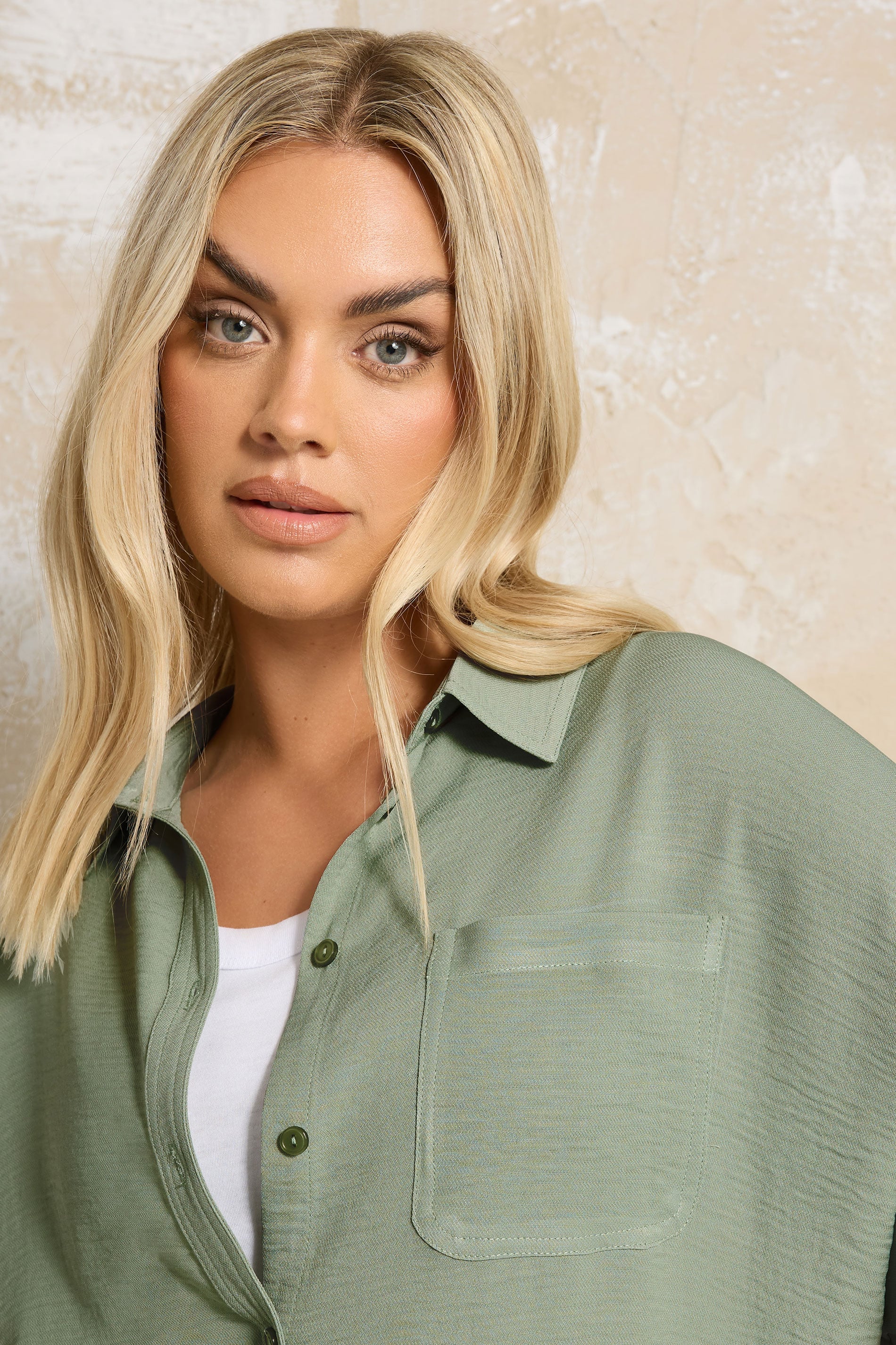  YOURS - Chemisier Oversize Boutonné Vert