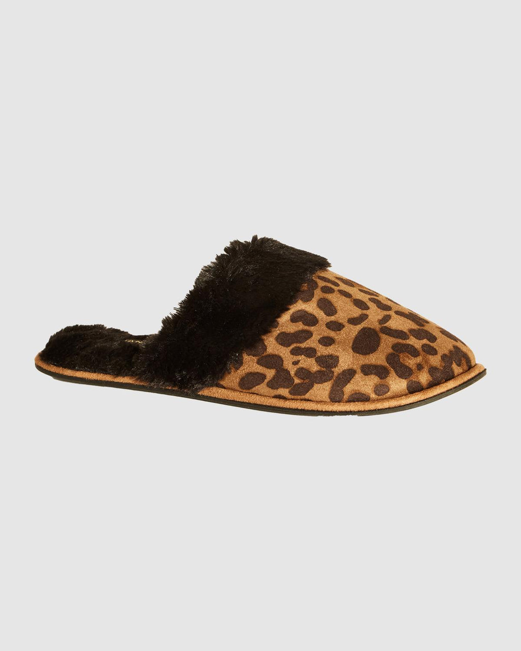  Evans Brown Leopard Print Slipper