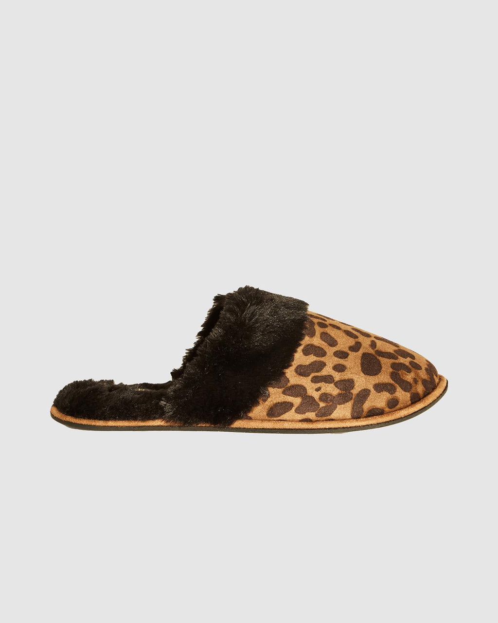  Evans Brown Leopard Print Slipper