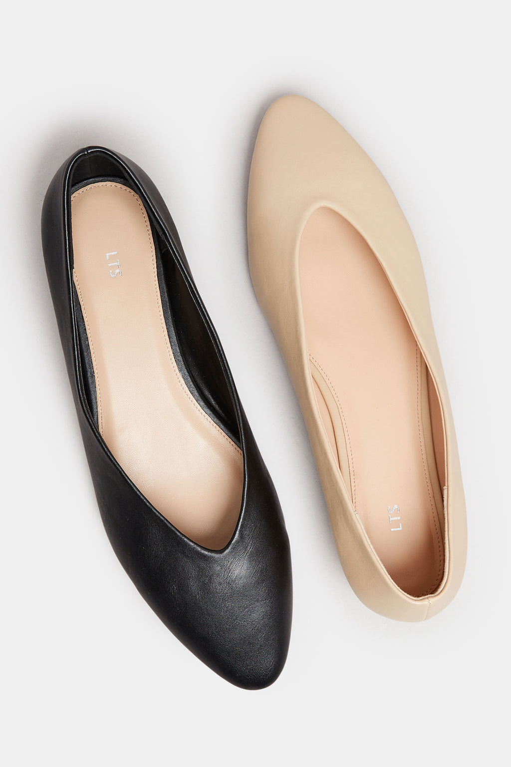  LTS Black Pointed Court Block Heel In Standard Fit