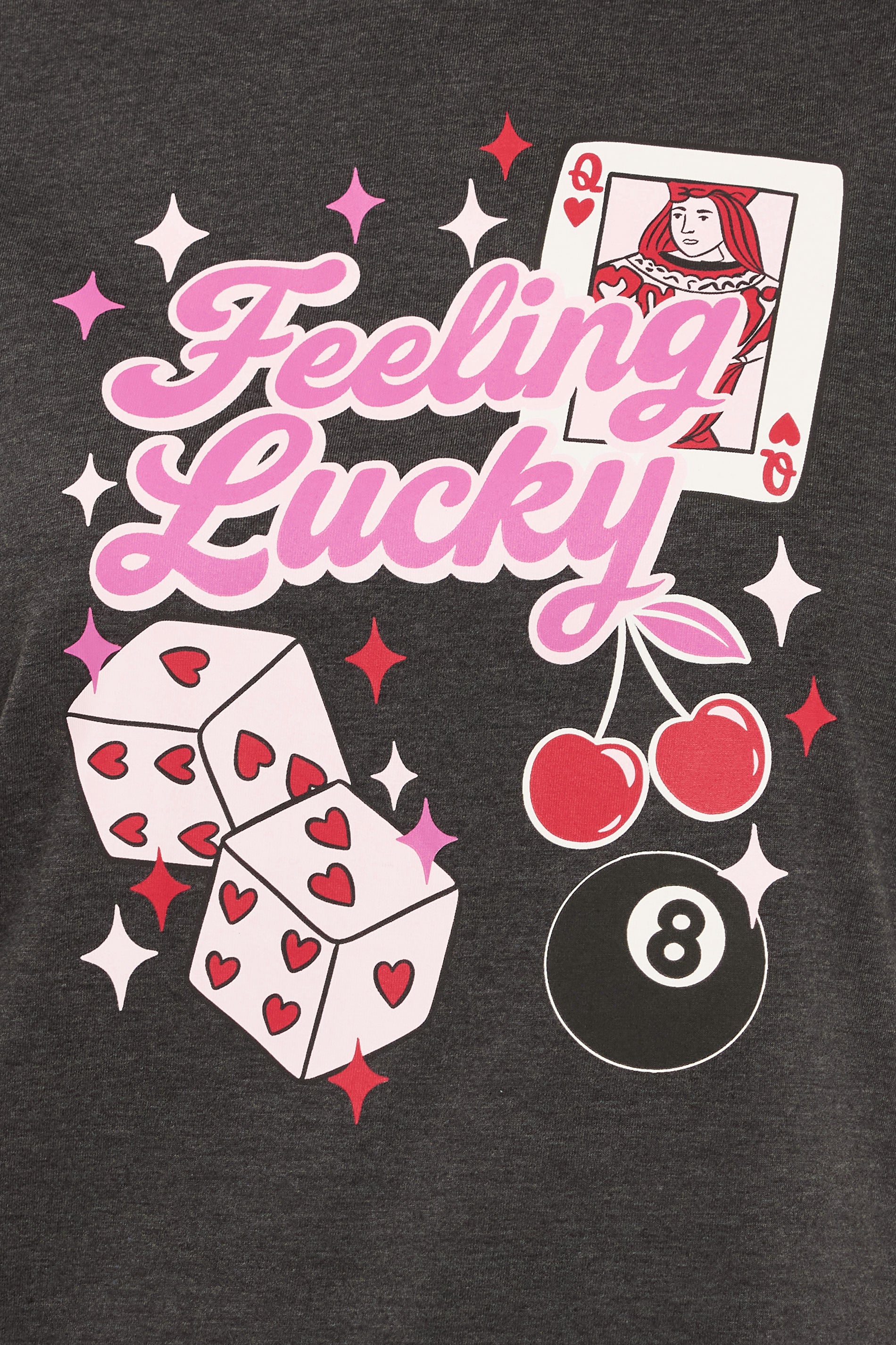  YOURS Curve Ensemble De Pyjama Gris à Jambes Larges Avec Slogan « Feeling Lucky »