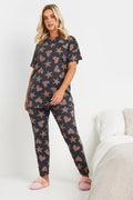 YOURS - Ensemble De Pyjama Gris Léopard Manches Courtes