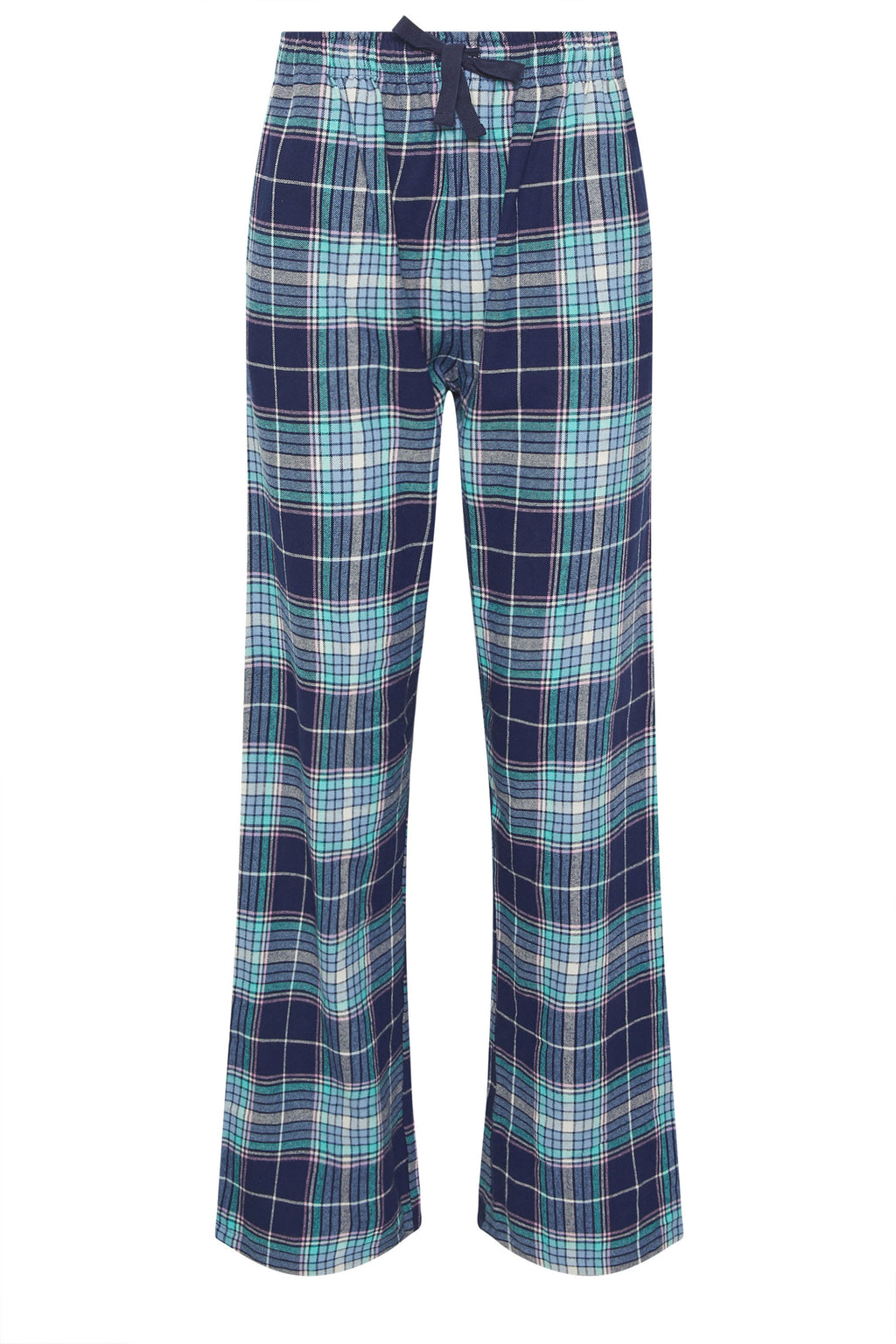  LTS Tall Blue Cotton Check Pyjama Bottoms