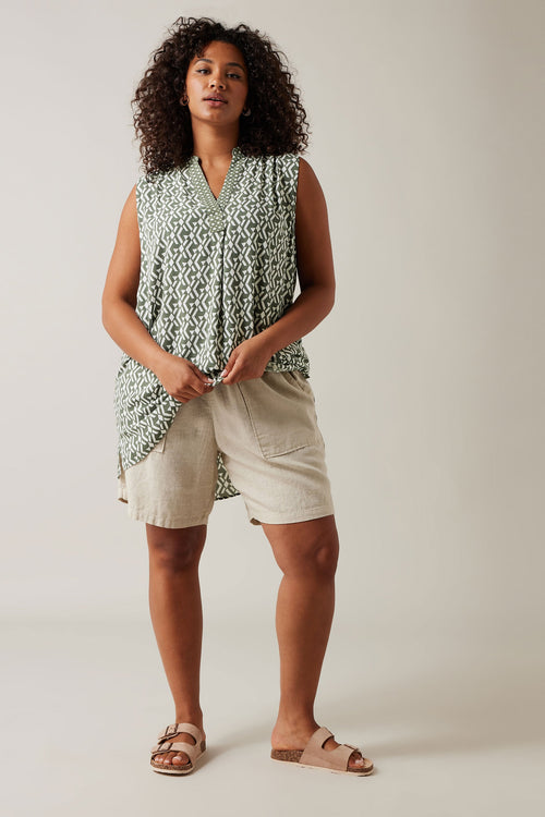  EVANS Curve Grey Geometric Print Tunic