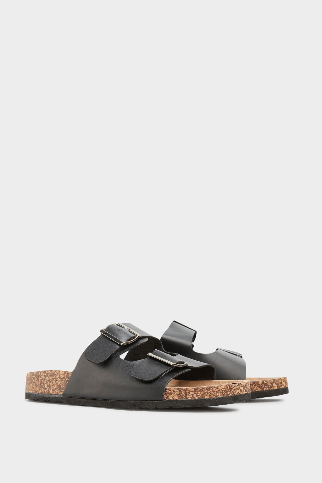  Sandales Noires à Boucles Pieds Larges EEE