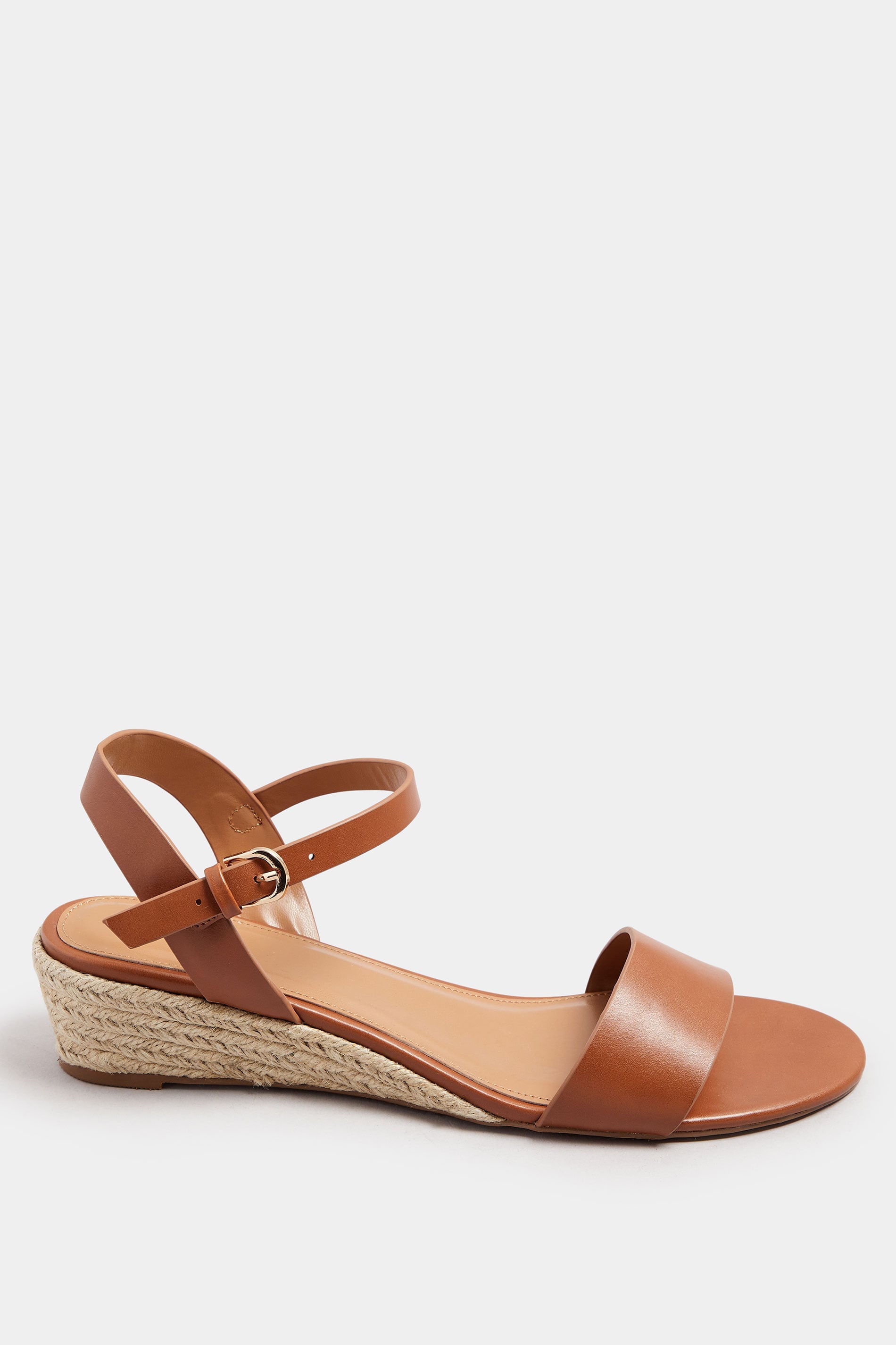  LTS Tan Brown Rope Wedge Sandals In Standard Fit