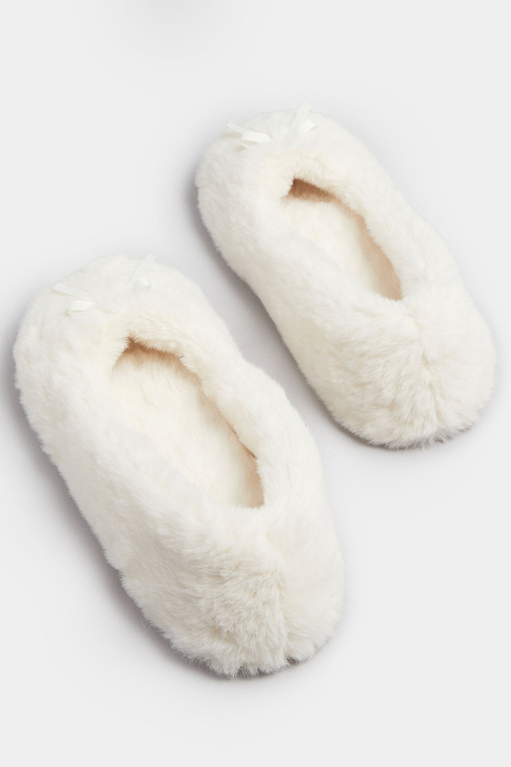 Chaussons De Ballet En Peluche Crème Avec Nœud Sur Le Devant