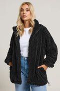 YOURS Curve Veste Polaire Texturée Noire