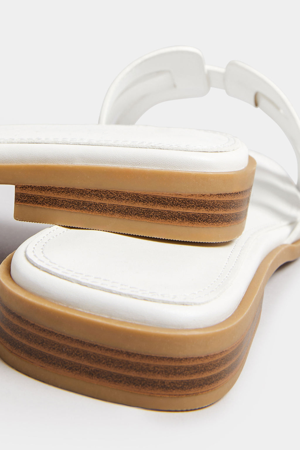  Mules Sandales Blanches Design Découpé Pieds Extra Larges EEE