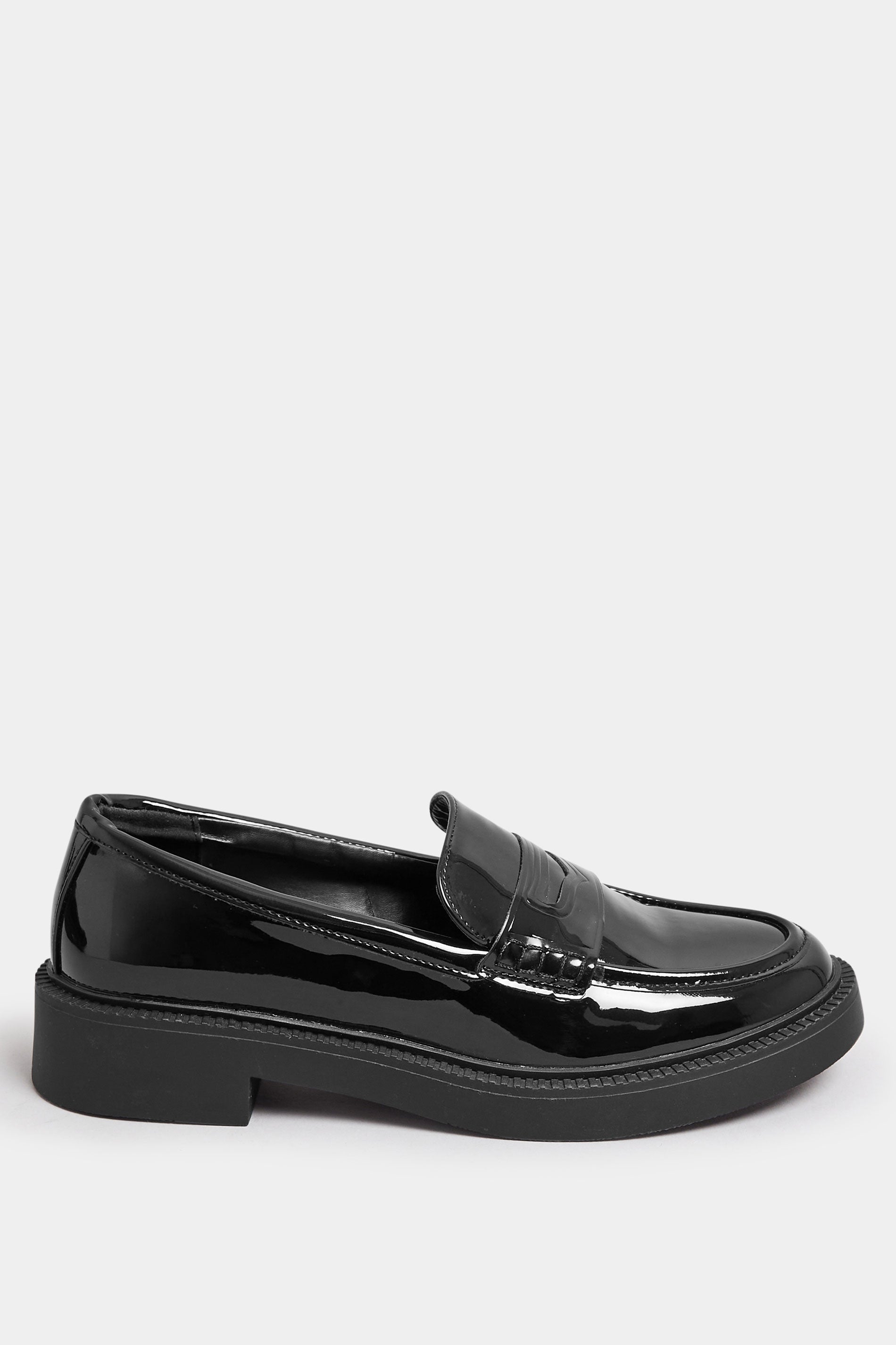  Mocassins Noirs Vernis Pieds Larges E & Extra Larges EEE