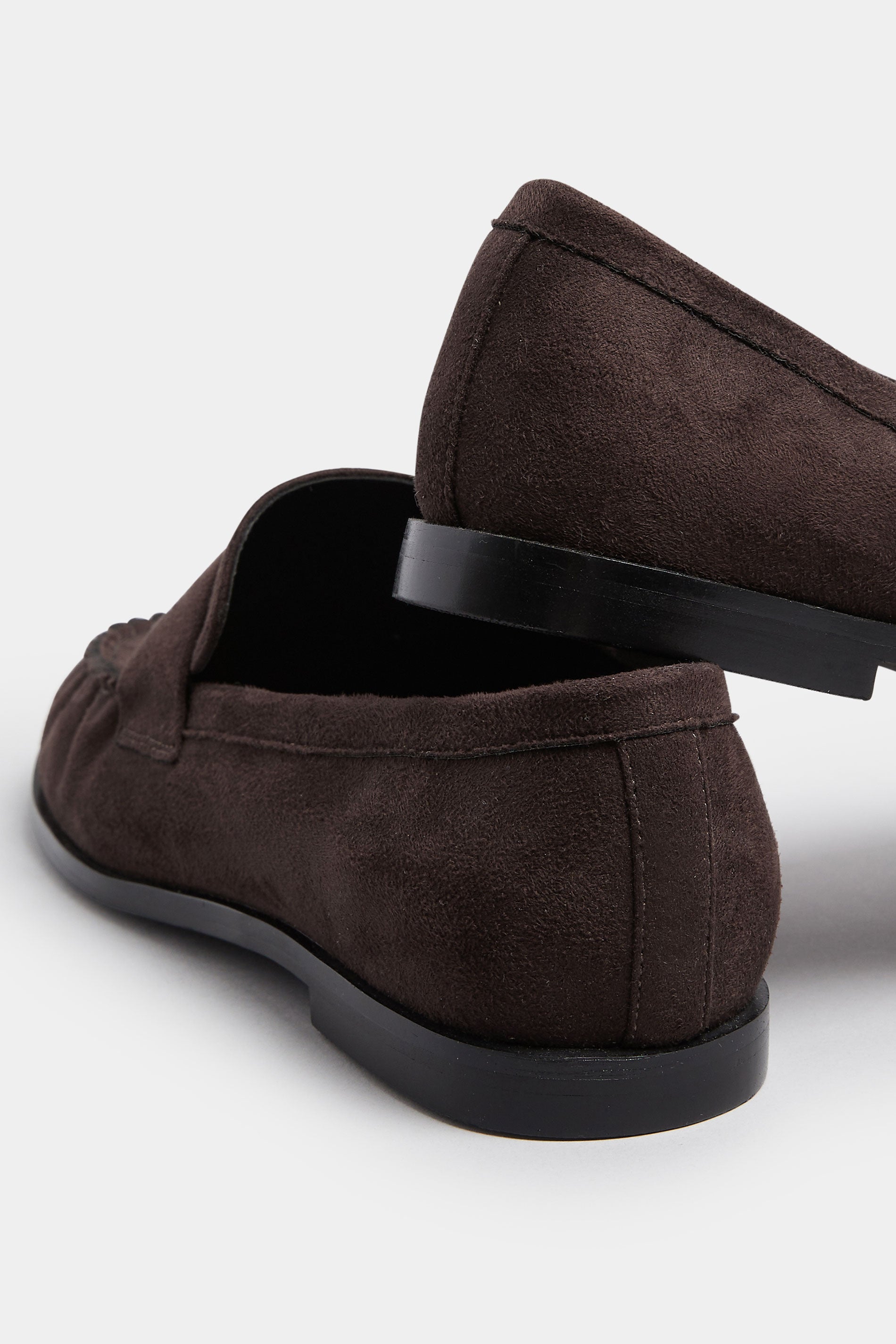  LTS Chocolate Brown Faux Suede Tassel Flat Loafers