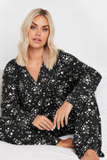  YOURS - Ensemble De Pyjama Noir Toucher Doux à Coeurs
