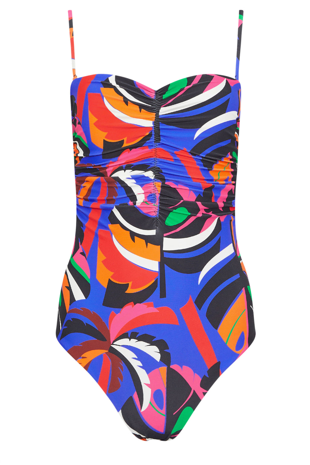  STAR Blue Abstract Print Tummy Control Swimsuit
